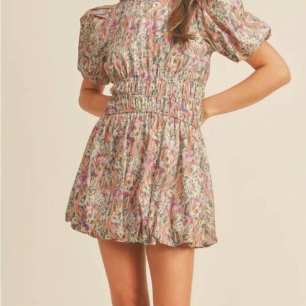 Floral Puff Sleeve Mini Dress
